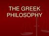 The philosophy of the Antique Greece