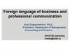 Foreign language of business and professional communication