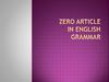 Zero Article in English Grammar