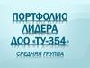 Портфолио лидера ДОО «Ту-354» средняя группа