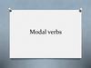 Modal verbs