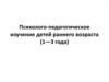Психолого-педагогическое изучение детей раннего возраста (1—3 года)