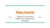 Video tutorial