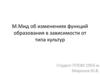 М. Мид об изменениях функций образования в зависимости от типа культур