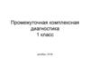 Промежуточная комплексная диагностика. 1 класс