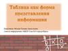 Табличная форма представления информации