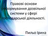 Правові основи реформування дозвільної системи у сфері господарської діяльності