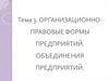 Организационно-правовые формы предприятий. Тема 3