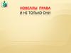 Новеллы права и не только они
