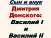 Сын и внук Дмитрия Донского: Василий I и Василий II