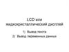 LCD или жидкокристаллический дисплей