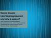 Языки программирования, изучаемые в школе