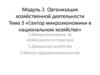 Сектор микроэкономики в национальном хозяйстве