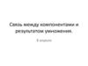Связь между компонентами и результатом умножения