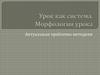 Урок, как система. Морфология урока. Актуальные проблемы методики