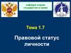 Правовой статус личности. Тема 1.7