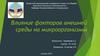 Влияние факторов внешней среды на микроорганизмы