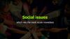 Social issues which are the most acute nowadays