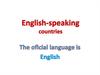 English - speaking countries
