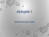 Электрическое поле. Лекция № 1