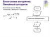 Блок-схема алгоритма. Линейный алгоритм