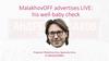 MalakhovOFF advertises LIVE: his well-baby check