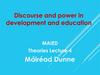 Discourse and power in development and education