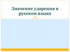 Значение ударения в русском языке