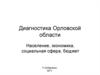 Диагностика Орловской области. Население, экономика, социальная сфера, бюджет