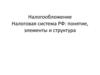 Налогообложение.  Налоговая система РФ: понятие, элементы и структура