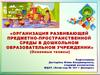 Организация развивающей предметно-пространственной среды в ДОУ