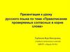 Правописание проверяемых согласных в корне слова