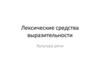 Лексические средства выразительности. Культура речи