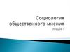 Социология общественного мнения. Предпосылки возникновения. Лекция 1