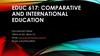 EDUC 617: Comparative and International Education