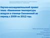 Научно-исследовательский проект: «Изменение температуры воздуха в станице Смоленской за период с 2009 по 2012 год»