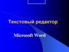 Текстовый редактор Microsoft Word