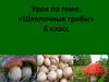 Шляпочные грибы. 6 класс