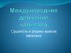 Международное движение капитала. Сущность и формы вывоза капитала