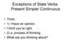Exceptions of State Verbs: Present Simple/ Continuous