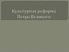 Культурная реформа Петра Великого
