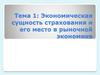 Экономическая сущность страхования и его место в рыночной экономике