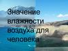 Значение влажности воздуха для человека