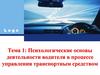 Психологические основы деятельности водителя в процессе управления транспортным средством