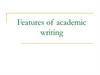 Features of academic writing
