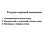 Ресурсы мировой экономики