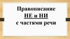 Не и Ни с частями речи. Теория, упражнения, домашнее задание