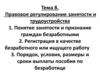Правовое регулирование занятости и трудоустройства