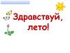 Здравствуй, лето! Ярко солнце светит