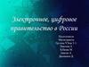 Электронное, цифровое правительство в России